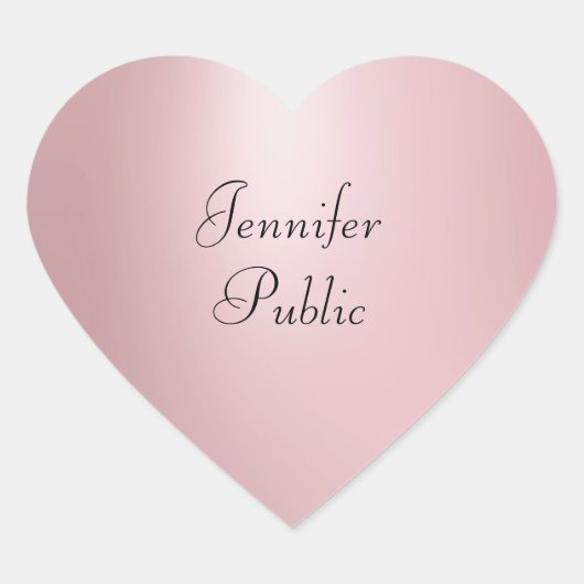 Roos Gouden Hand Script Elegante Sjabloon Modern Hart Sticker (Voorkant)