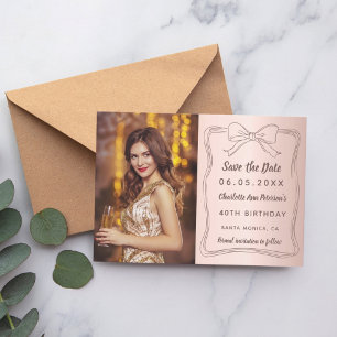 Roos gouden handgetekende boog foto verjaardag save the date