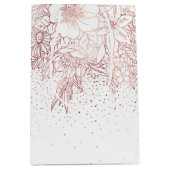 Roos gouden handgetekende florale doodles en confe medium cadeauzakje (Voorkant)