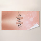 Roos gouden harten badhanddoek (Badhanddoek)