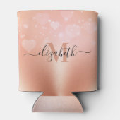 Roos gouden harten blikjeskoeler (Achterkant)