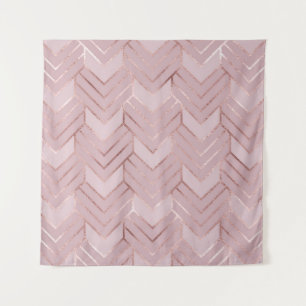 Roos gouden harten glitterpatroon. wandkleed