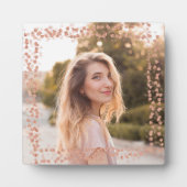 Roos gouden harten rand foto fotoplaat (Voorkant)