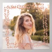 Roos gouden harten rand foto poster (Voorkant)