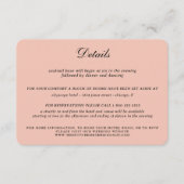 Roos gouden hemelse bruiloft informatiekaartje (Voorkant)