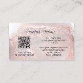 Roos gouden inkt marmer | QR-code Visitekaartje (Achterkant)