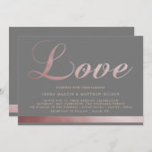 Roos gouden kalligrafie | Huwelijksuitnodiging Kaart (Voorkant / Achterkant)