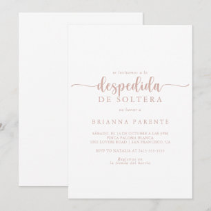Roos Gouden Kalligrafie Spaans Vrijgezellenfeest Kaart