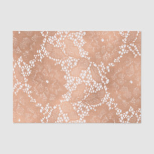 Roos Gouden Kant & Bloemen Elegante Bruiloft Tissuepapier