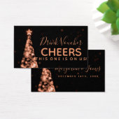 Roos Gouden Kerst Bruiloft Drink Voucher Visitekaartje (Bureau)