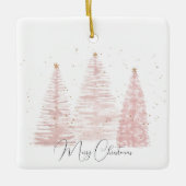 Roos gouden kerstbomen keramisch ornament (Voorkant)