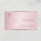 Roos Gouden Kleur Modern Minimalistisch Monogramme Visitekaartje (Achterkant)