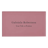 Roos Gouden Kleur Professioneel Trendy Modern Plai Naambadge (Voorkant)