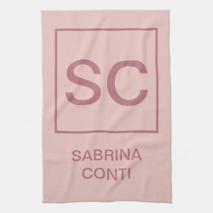 Roos gouden kleur professionele eenvoudige monogra theedoek