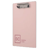 Roos gouden kleur professionele girly monogram naa klembord (Links)
