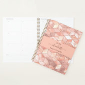 Roos gouden kubus marmer naam glitter script planner (Display)