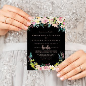 Roos Gouden Lente Bloemen Spaans Bruiloft Kaart