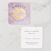 roos gouden lippen Makeup Artist Square Vierkante Visitekaartje (Voorkant / Achterkant)