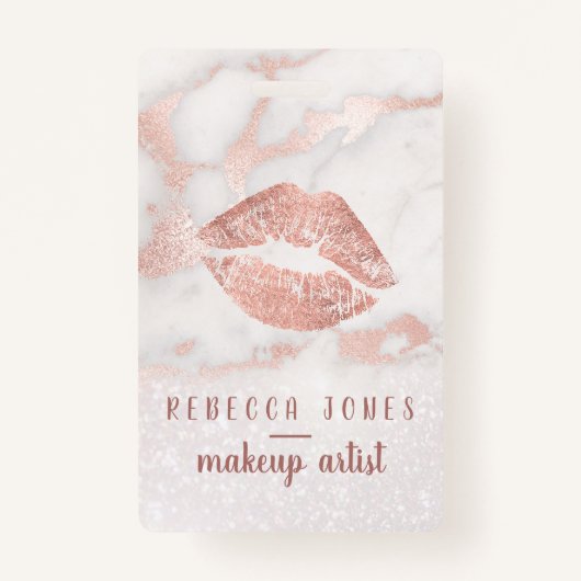 roos gouden lippen schoonheidssalon badge (Voorkant)