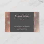 Roos gouden luxueuze glitterdruppels cupcake bakke visitekaartje (Achterkant)