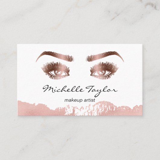 Roos gouden make-up artist wimpers wimper wenkbrau visitekaartje (Voorkant)