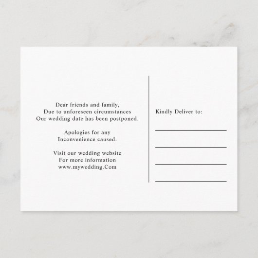 Roos gouden marine nieuwe plan bruiloft datum aankondigingskaart (Achterkant)