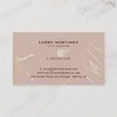 Roos-gouden marmer-achtergrond visitekaartje (Achterkant)