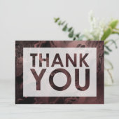 Roos Gouden Marmer Over Zwart met Knipsel Bedankkaart (Staand voorkant)