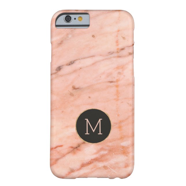 Roos-gouden marmeren steen print monogram Case-Mate iPhone case (Achterkant)