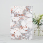 roos gouden marmertextuur briefpapier (Staand voorkant)