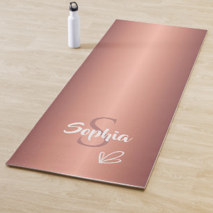 Roos gouden metaal monogram naam script yogamat
