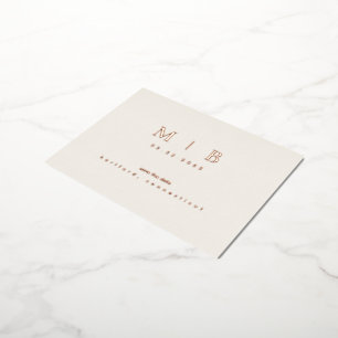 Roos Gouden Monogram Bruiloft Save the Date Folie Uitnodiging Briefkaart