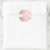 Roos gouden monogram initialen bruiloft ronde sticker (Tas)