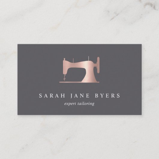 Roos gouden naaimachine | Seamstress of Tailor Visitekaartje (Voorkant)