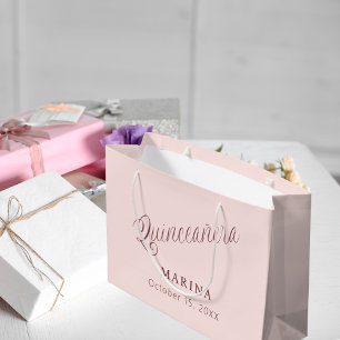 Roos gouden naamschrift Quinceanera Groot Cadeauzakje