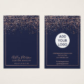 Roos gouden navy blue logo juwelen oorscherm visitekaartje (Voorkant /achterkant)