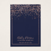 Roos gouden navy blue logo juwelen oorscherm visitekaartje (Voorkant)