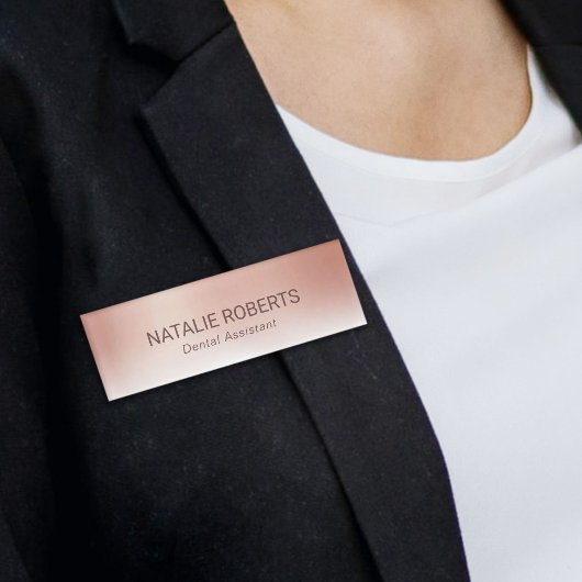 Roos gouden pastel elegant naambadge