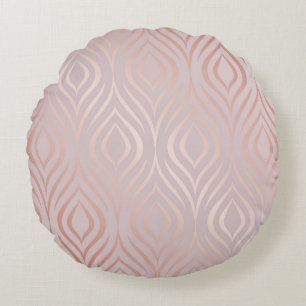 Roos gouden pauwenveren,  rond kussen