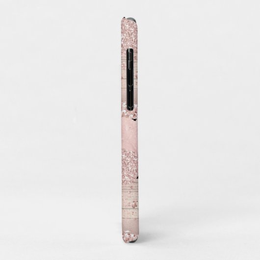 Roos gouden penseelstreken Glitter Script Monogram Case-Mate iPhone Case (Achterkant/links)