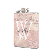 Roos gouden penseelstreken script monogram heupfles (Links)