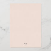 Roos Gouden Perzik en Blush Bloemen Bruiloft Folie Uitnodiging (Achterkant)