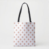 Roos gouden Pokadot Canvas tas (Voorkant)