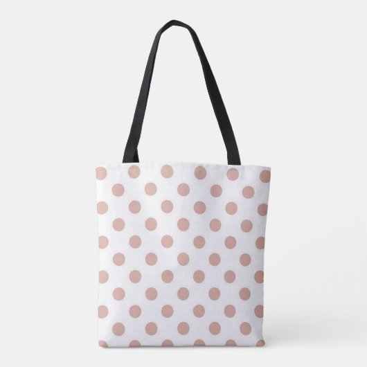 Roos gouden Pokadot Canvas tas (Achterkant)