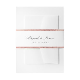 Roos gouden rand vintage bruiloft uitnodigingen wikkel