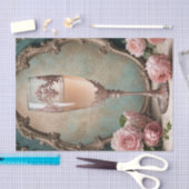 Roos Gouden Rococo Franse Champagne Glas Decoupage Tissuepapier (Craft)