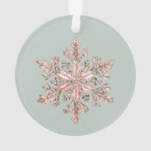 Roos Gouden Roze Kerstboom Ornament (achterkant)