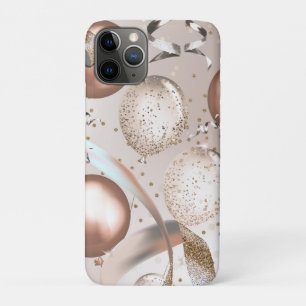 Roos gouden roze lint & glitter ballonnen iPhone 11 pro hoesje