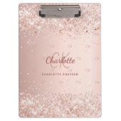 Roos gouden roze monogram script klembord (Voorkant)