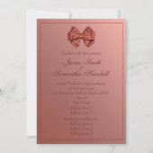 Roos gouden satijnen boog - bruiloft kaart (Achterkant)